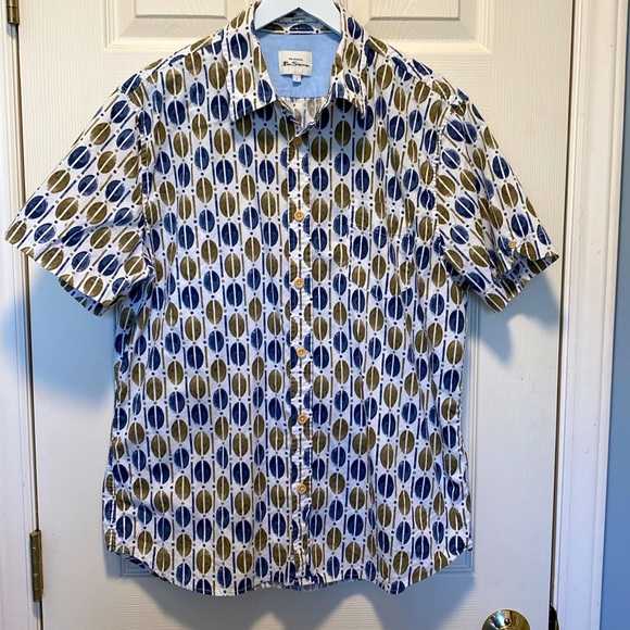 Ben Sherman Classic Fit Retro Print Shirt EUC - Picture 1 of 6